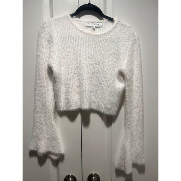 Curaae Women's Sweater Crop Fuzzy Sweater Sweater for Women in White size Small - Picture 1 of 3